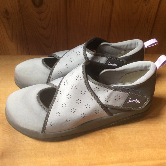 Jambu Millie Vegan Grey Rocker Bottom Slip On Cutout Accent Walking Shoe Size 8M - Picture 9 of 9